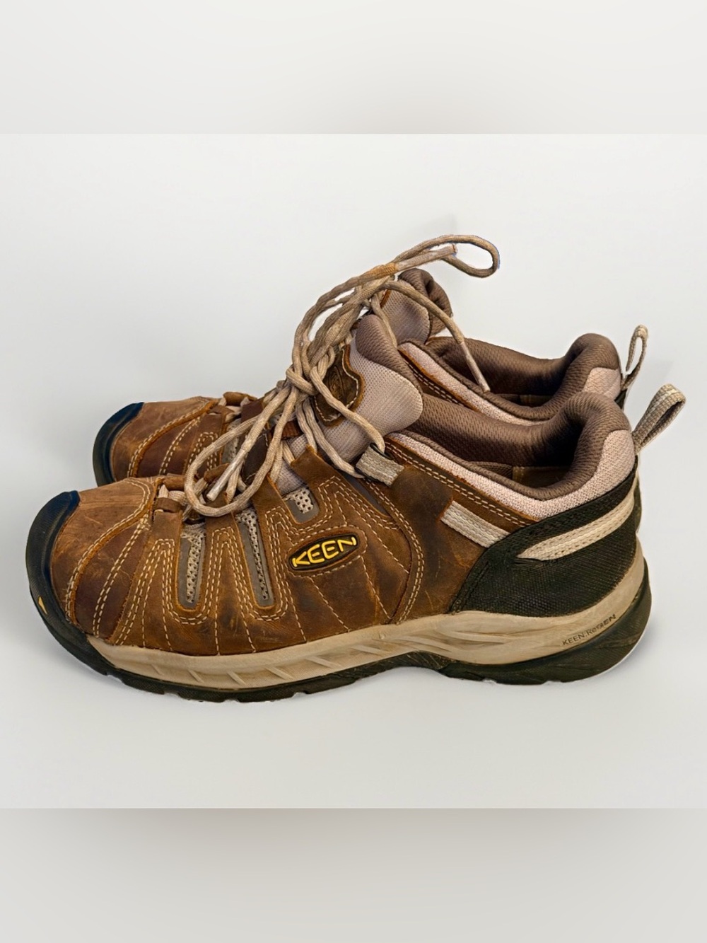 Keen Utility Steel Toe Work Shoes Mens 9 W Wide Leather Low Boots Leather Re Gen